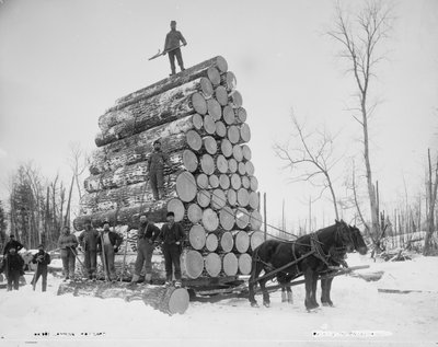 Logging a Big Load, Michigan by Detroit Publishing Co.